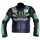 Kawasaki team black and green sports biker leather jacket