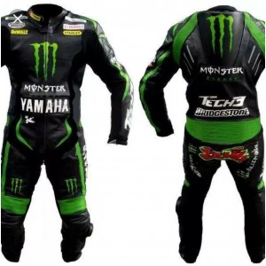YAMAHA MONSTER MOTORBIKE RACING LEATHER SUIT CE APPROVED