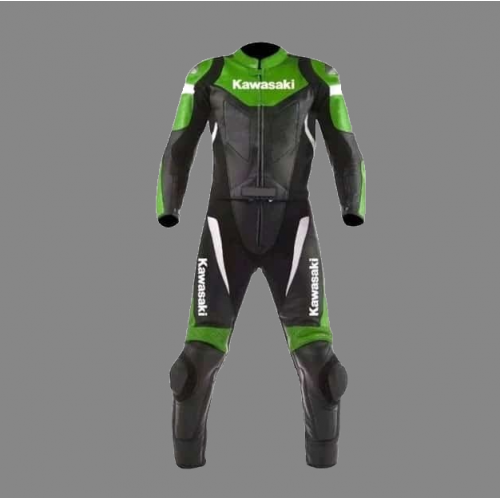 Kawasaki New Leather Racing Suit Ce Approved Protection