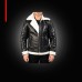 B-3 Black & White Leather Bomber Jacket