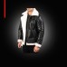 B-3 Black & White Leather Bomber Jacket