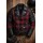 Flannel Motorcycle Leather jacket armored