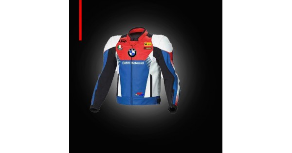 Blue-White Motorrad -BMW-Motorcycle-Racing-Leather-Jacket-