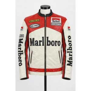  Marlboro Racing  Leather Jacket  Red & White