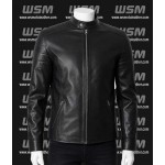 Premium Black Cafe Racer Leather Jacket | Vintage Motorcycle Style