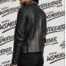 Black Moto Studded Leather Biker Jacket