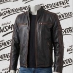 Black Rivet Leather Jacket Mens – Fashion Vintage Biker Jacket