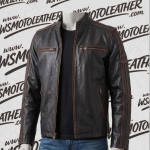 Black Rivet Leather Jacket Mens – Fashion Vintage Biker Jacket