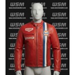 Gulf Racing Leather Jacket – Vintage Motorsport Style Biker Jacket