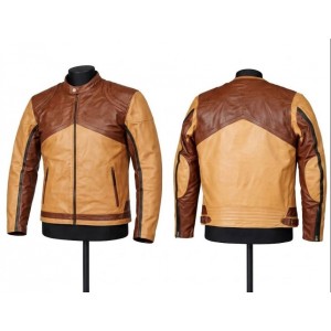 Marlbro Brown Leather Racing Jacket – Vintage Biker Style Jacket