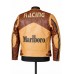 Marlboro Brown Leather Racing Jacket – Vintage Biker Style Jacket