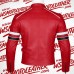 Red Cafe Racer Leather Jacket for Men | Stylish Biker Jacket
