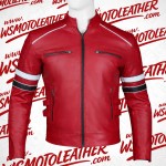 Red Cafe Racer Leather Jacket for Men | Stylish Biker Jacket