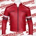 Red Cafe Racer Leather Jacket for Men | Stylish Biker Jacket