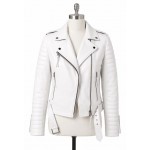 White Moto Leather Jacket for Men | Premium Motorcycle Riding Jacket