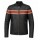 VTG Wilsons Leather Mens Cafe Style Striped Racer Orange Black Biker Jacket Sz L