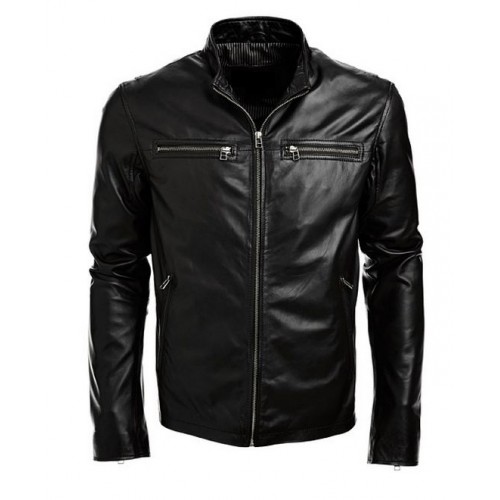 2019 men fashion bomber leather jacket