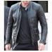 Diesel Men Fashion  leather jacket men Black