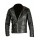 Men's Real Leather Bikers Laces Up Jacket Cowhide Leather Bikers Jacket