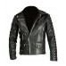 Men's Real Leather Bikers Laces Up Jacket Cowhide Leather Bikers Jacket