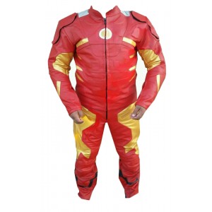 Men's Leather Motorbike Replica Iron Man Suit for Motorcycle ride