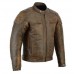 Rksports 06 Mens Brown Fashion Leather Motorcycle Motorbike Jacket with Armour