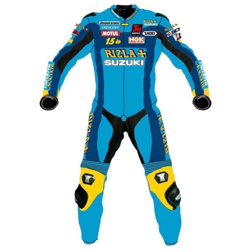 SUZUKI RIZILA MotoGp MOTORCYCLE RACING SUIT - CE APPROVED FULL PROTECTION
