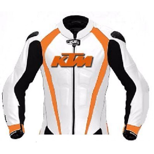 KTM-100% Genuine Leather MOTORBIKE/MOTOGP/MOTORCYCLE RACING JACKET
