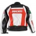 DUCATI GREEN MOTORBIKE MOTORCYCLE RIDING LEATHER JACKET. CE APPROVED PROTECTION.