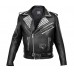 MENS COLLAR STUDDED LEATHER JACKET