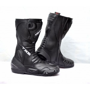 White & Red Water resistant Motorcycle Motorbike Leather Boots