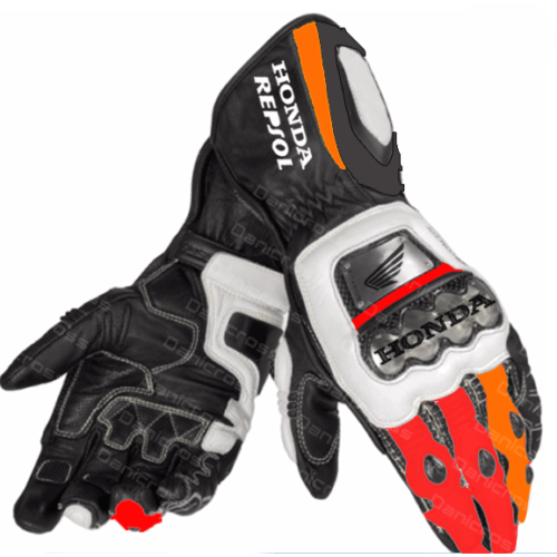 Marc Marquez Honda Repsol MotoGP Motorbike Leather Gloves All Sizes Available